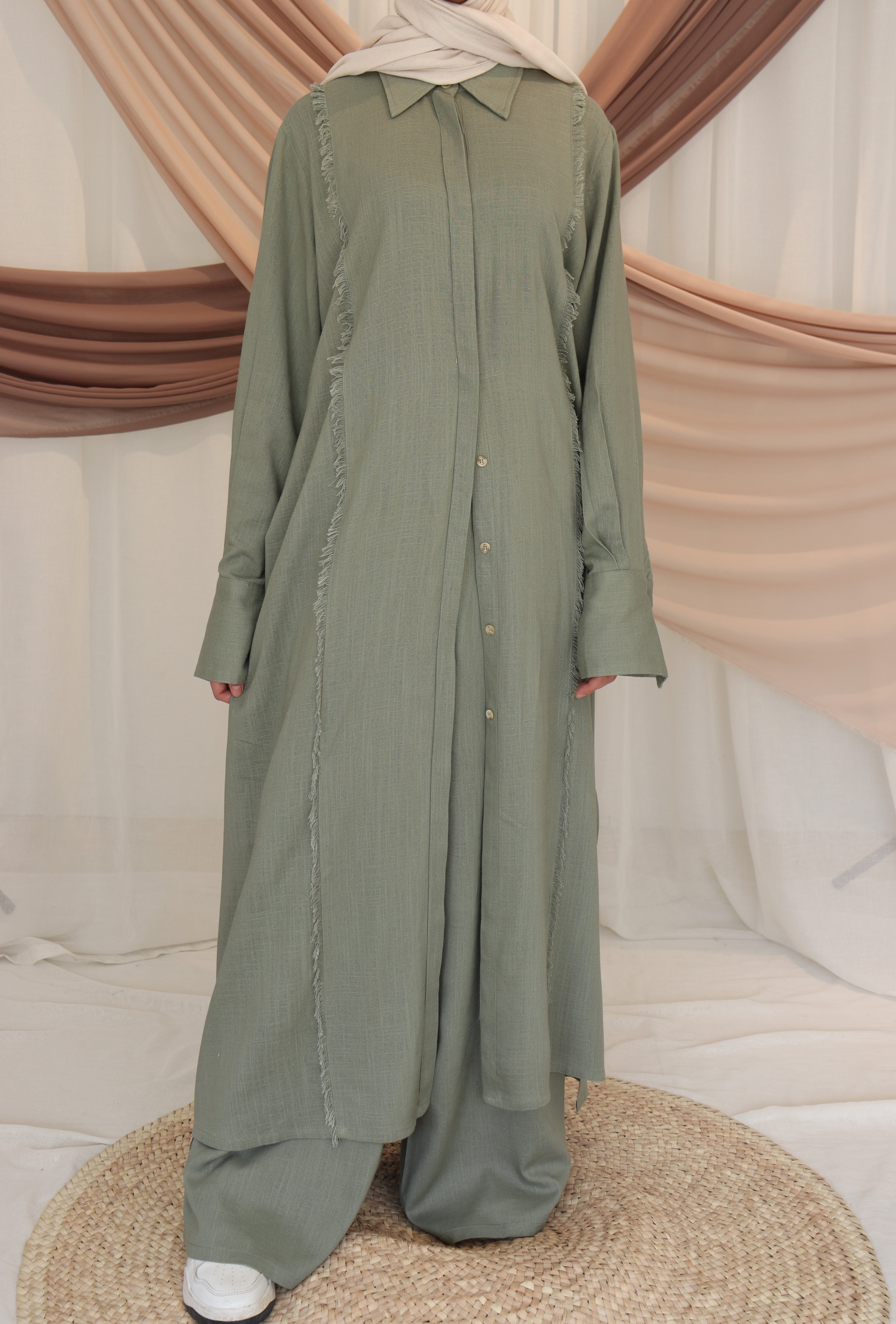 Showcasing Sabeel's elegant modest wear, designed for women who value style and modesty.